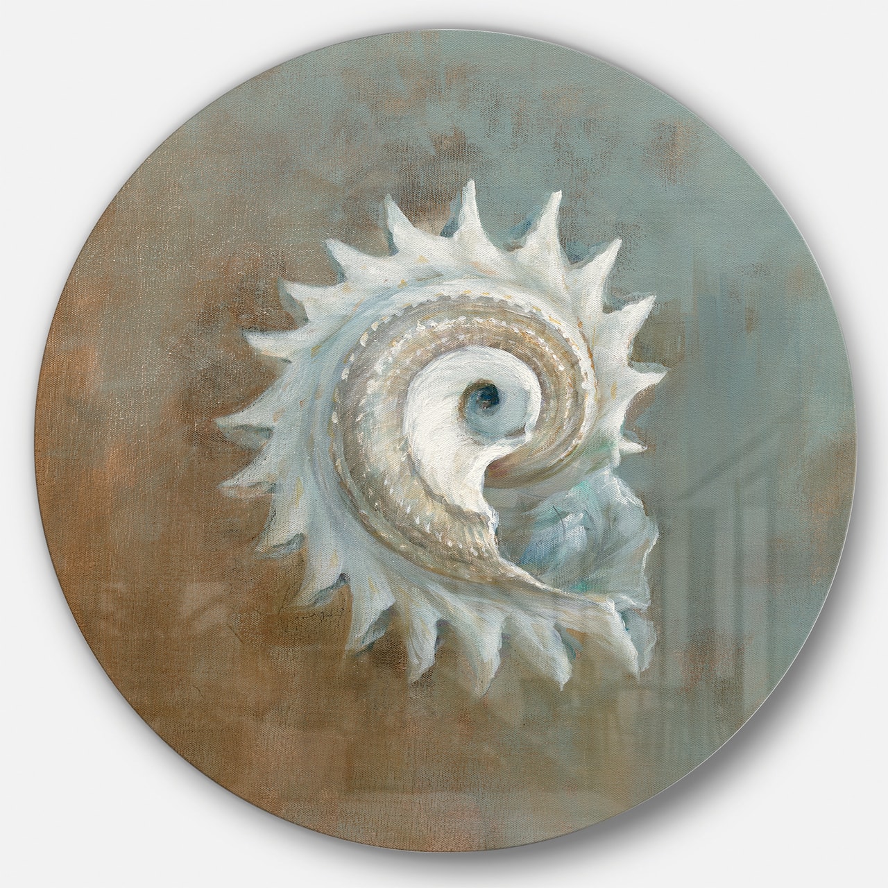 Designart - Seashell Treasures from the Sea III - Nautical &#x26; Coastal Metal Circle Wall Art